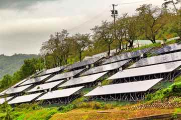 太陽光発電 ソーラーパネル周りの草刈り作業